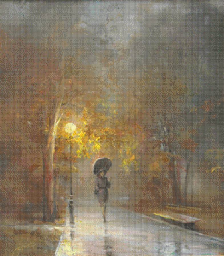 spacer w deszczu - ziwopis, pejzaz, ocen - предпросмотр