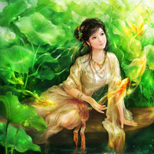 Схема вышивки «Золотые рыбки»