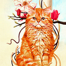 Схема вышивки «рыжик и магнолия»