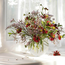 Схема вышивки «Букет на окне»