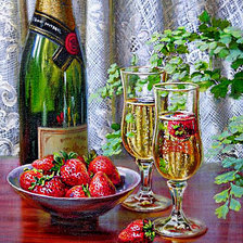 Схема вышивки «клубника в шампанском»