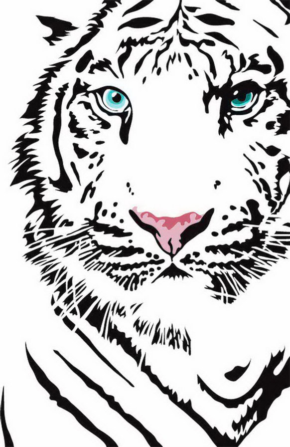 тигр - живопись, взгляд, хищник - оригинал