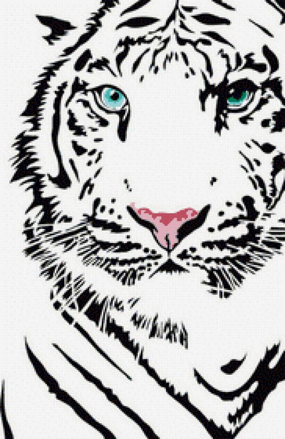 тигр - взгляд, живопись, хищник - предпросмотр