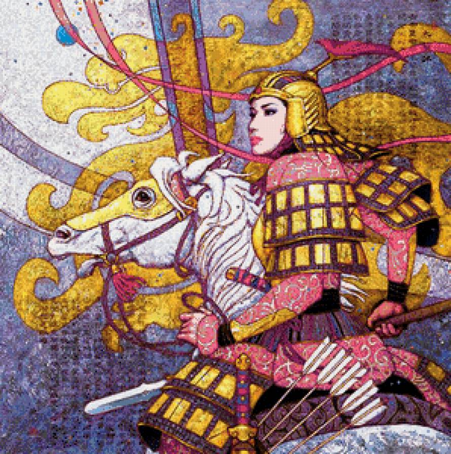 Воительница - азия, девушка, восток, фэнтези - предпросмотр