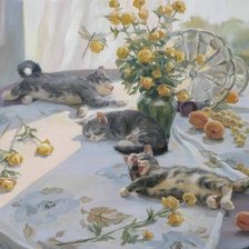 Схема вышивки «Котята»