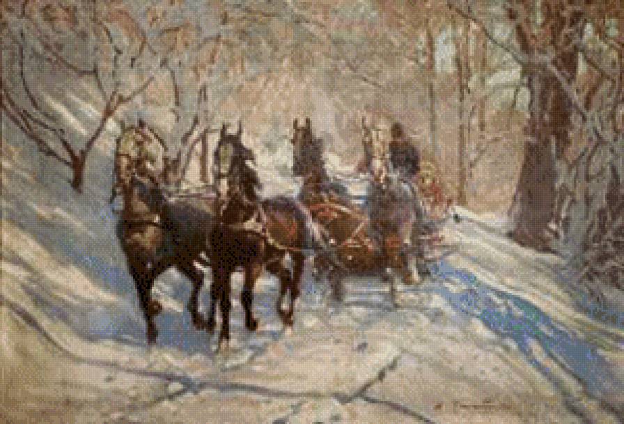 Zaprzeg - pejzaz, zima - предпросмотр