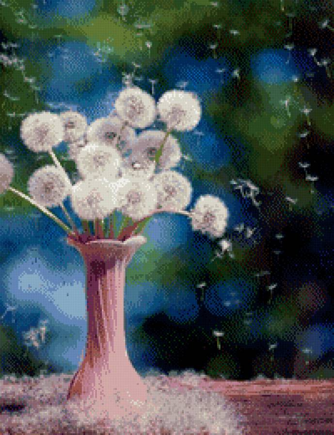 Букет одуванчиков - цветы, одуванчики - предпросмотр