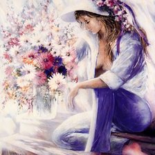 Девушка с цветами