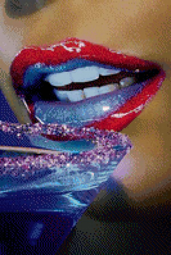 губки - блеск, губы, бокал - предпросмотр