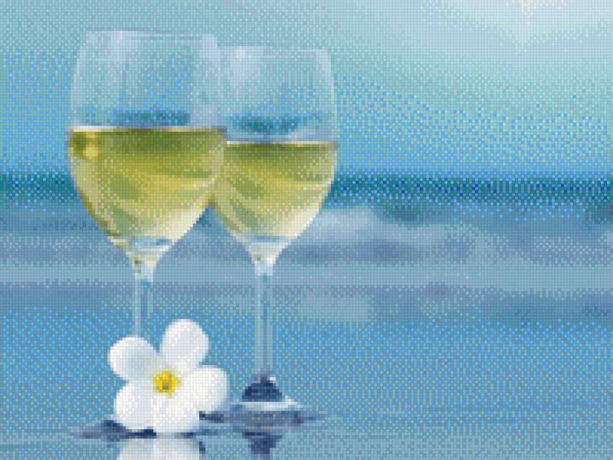 Бокалы - красота, море, цветок, романтика, бокалы - предпросмотр