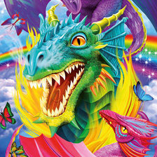 Схема вышивки «Дракон (90 цветов, анхор)»