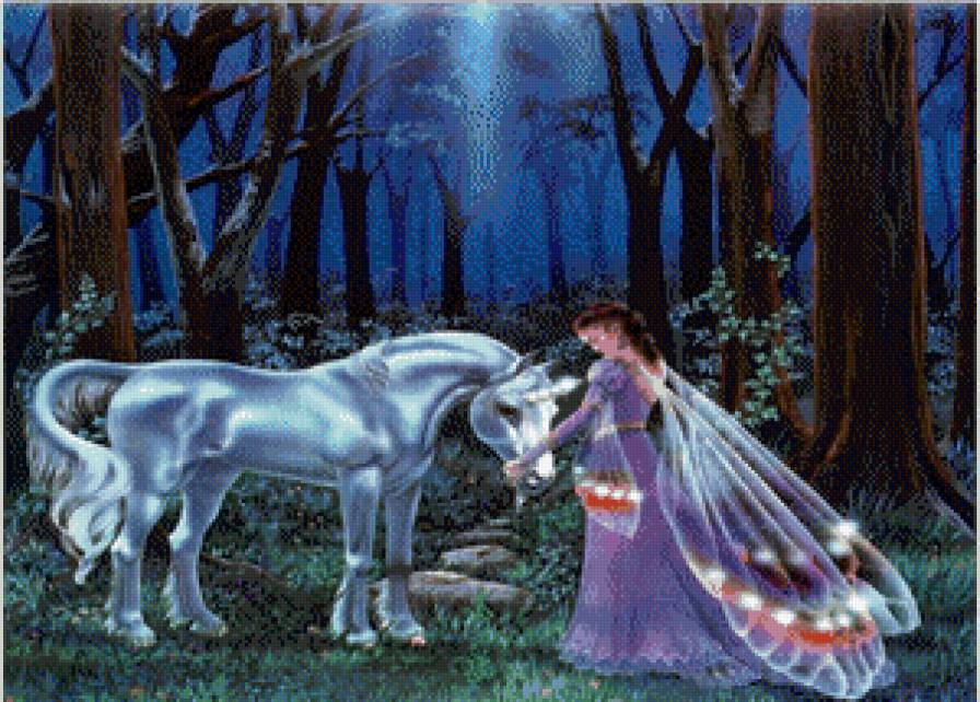 Фентези-девушка и конь - красота, конь, фея, фентези, девушка - предпросмотр