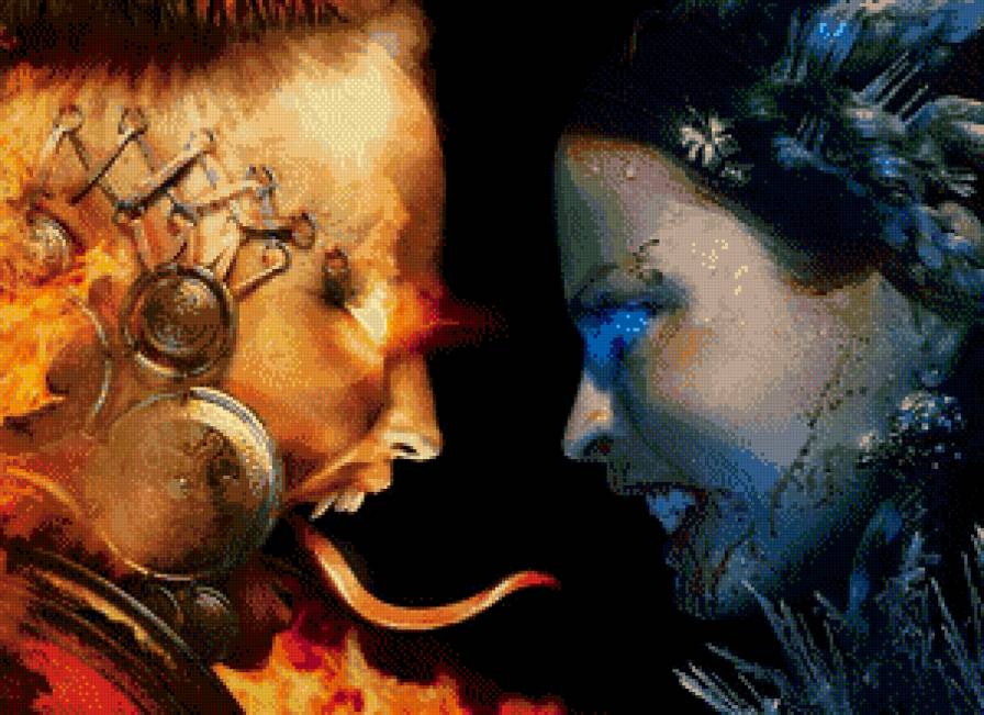 фея против дьявола - фентези, девушка, двое, противостояние, огонь - предпросмотр