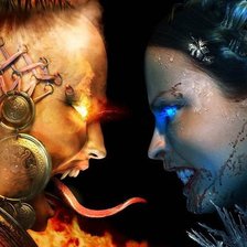 Схема вышивки «фея против дьявола»