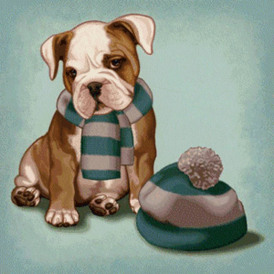 Голубая шапочка в полоску - животные, мультяшки - предпросмотр