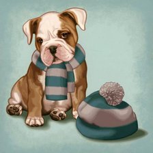 Голубая шапочка в полоску