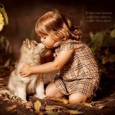 Схема вышивки «девочка и щенок*»