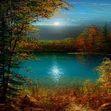 Схема вышивки «ночной пейзаж»