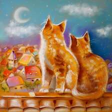 Схема вышивки «кошачья романтика»