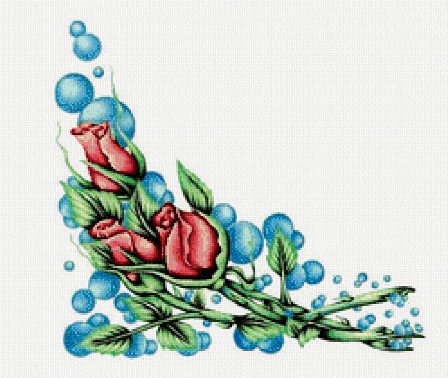 Узор салфетка - розы, букет, цветы - предпросмотр