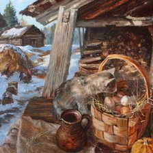 Схема вышивки «деревенька»