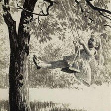 Схема вышивки «на качелях монохром»