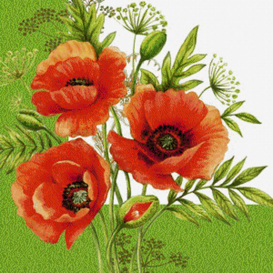 Подушка "Маки" - полевые цветы, цветы, мак, подушка, маки, подушки - предпросмотр