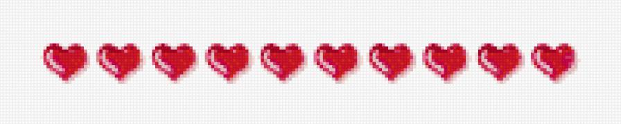 сердечки - сердца, рамка, дорожка - предпросмотр