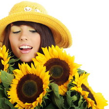 Схема вышивки «девушка и подсолнухи»