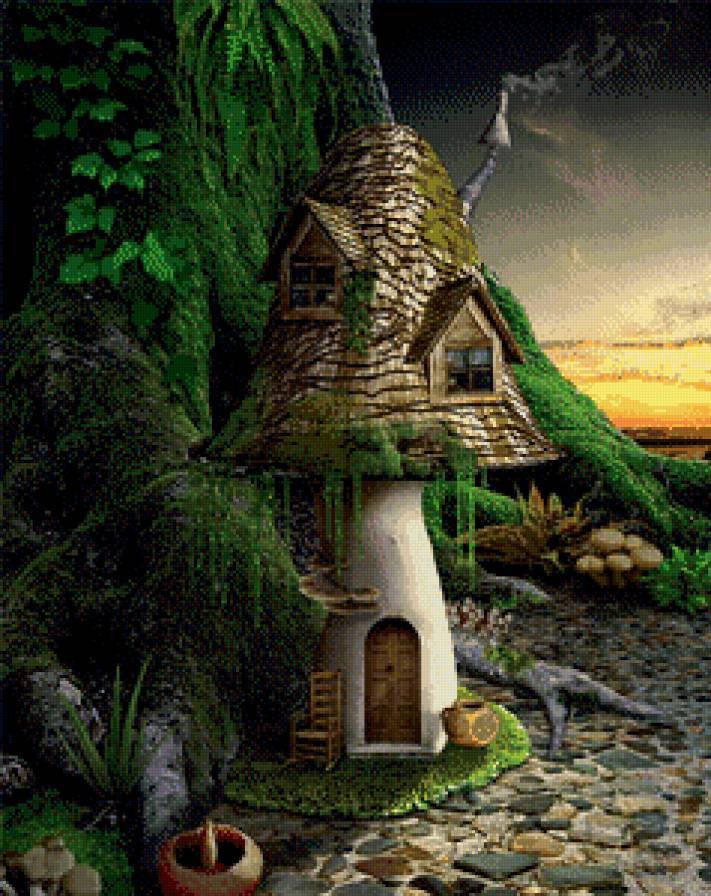 фентези-домик из грибочка - грибы, красота, фентези, домик - предпросмотр