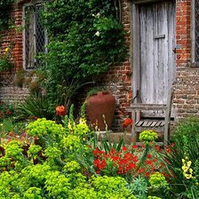 Схема вышивки «дом на природе»