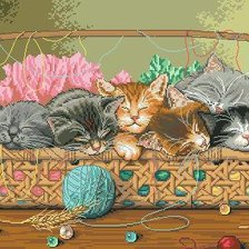 Схема вышивки «котята»