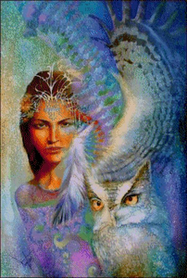 №502083 - животные, женщина, картина - предпросмотр