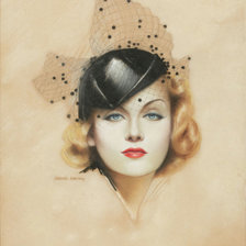 Схема вышивки «Дама в шляпке»