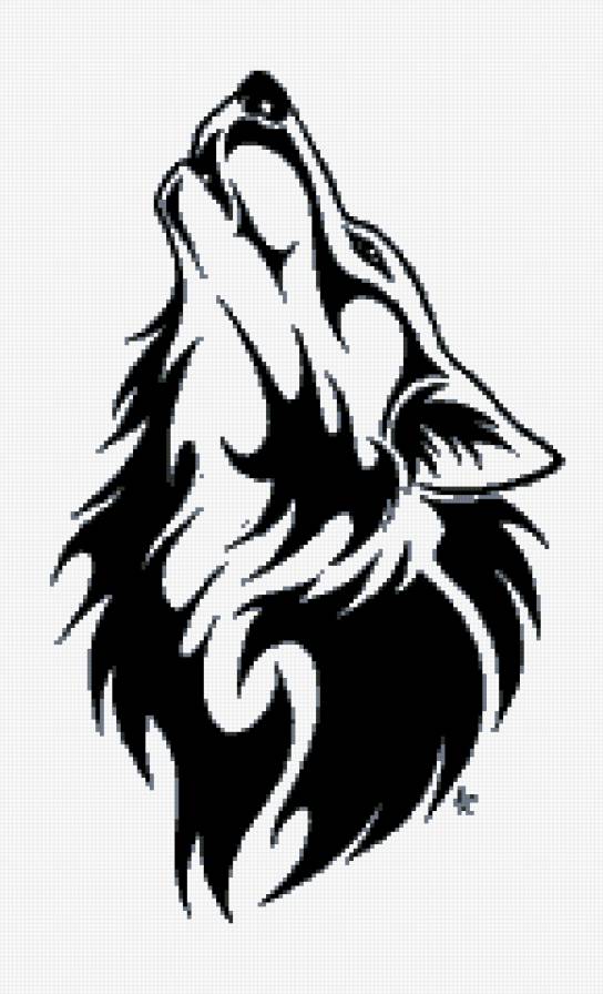 Волк - животные, волки, монохром - предпросмотр