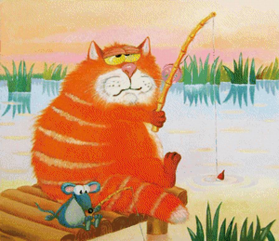 Рыбаки - животные, кот, приколы - предпросмотр