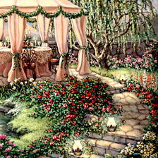 Схема вышивки «беседка у пруда часть 2»