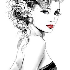 Схема вышивки «Девушка»