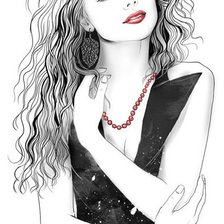 Схема вышивки «Девушка»