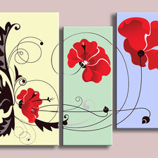 Схема вышивки «триптих маки»