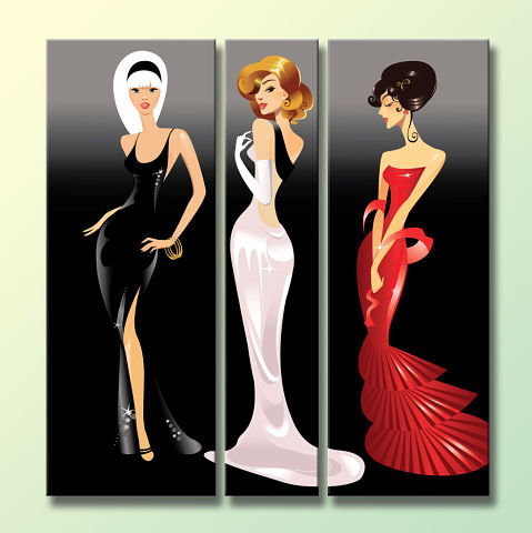 триптих девчата - девушки, триптих - оригинал