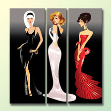 Схема вышивки «триптих девчата»