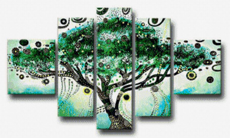 полиптих дерево - дерево, полиптих, абстакция, триптих - предпросмотр