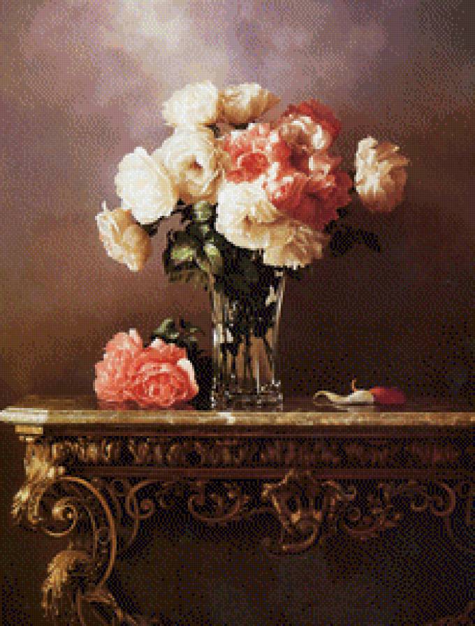 Букет пионов на столике. Rino Gonzalez - пионы. rino gonzalez - предпросмотр