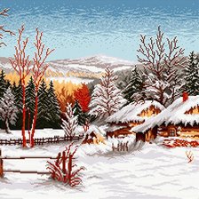 Схема вышивки «Зимний пейзаж»