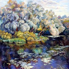 Схема вышивки «пейзаж»