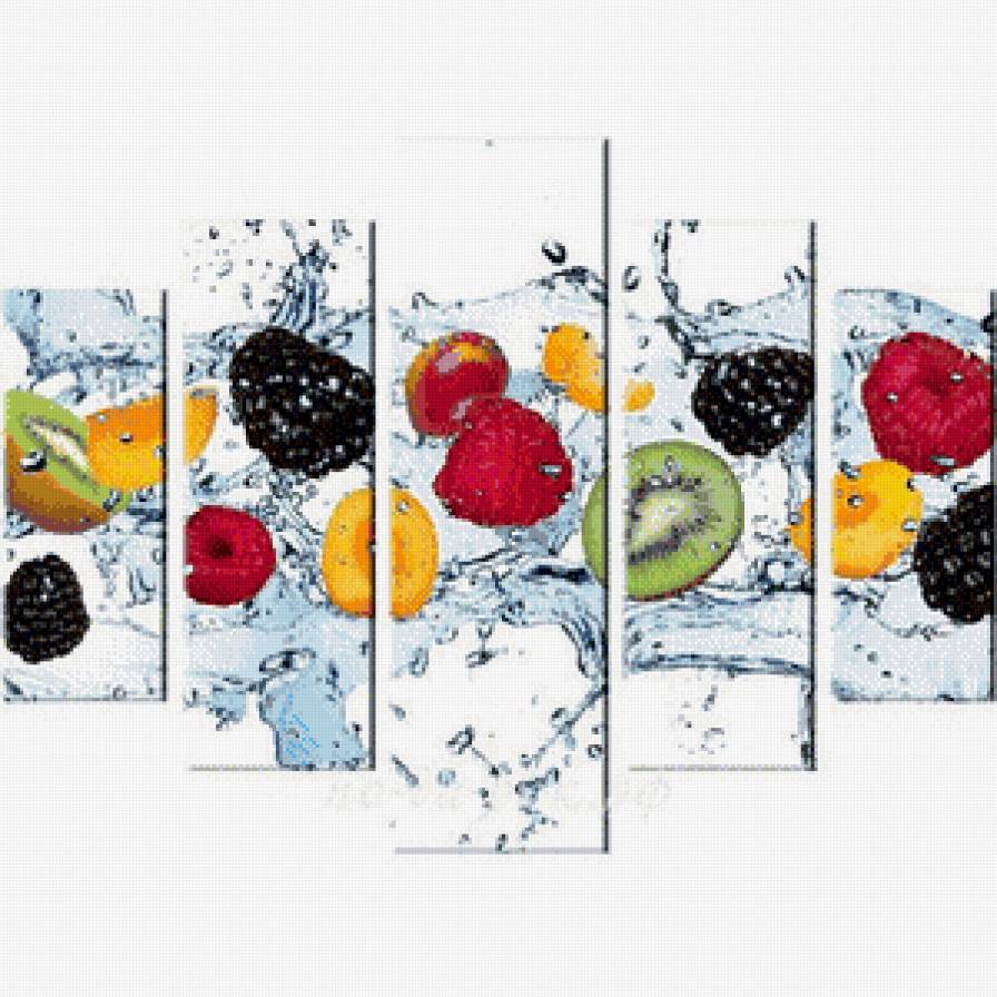 полиптих фрукты - полиптих, ягоды, на кухню, триптих, вода, фрукты - предпросмотр