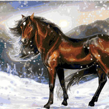 Схема вышивки «конь -символ 2014 года»