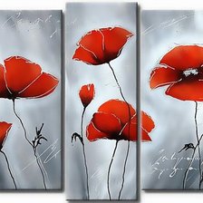 Схема вышивки «триптих маки»