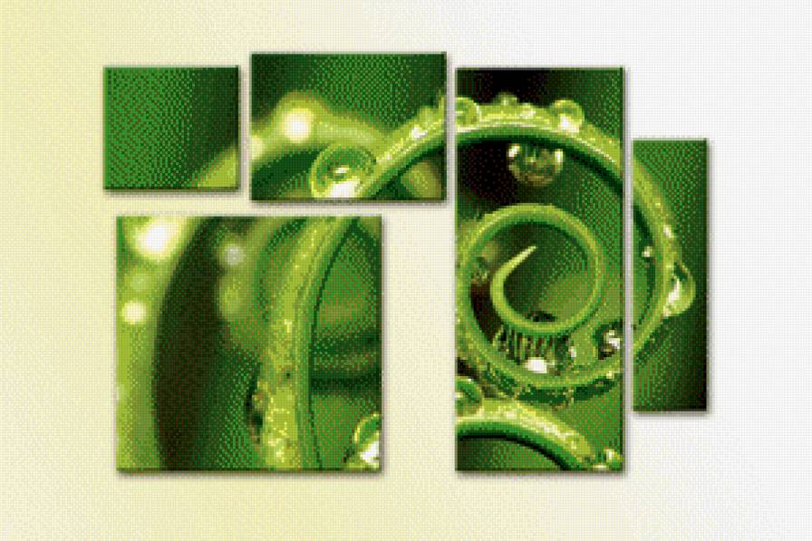 полиптих капли - капли, красота, природа, листья - предпросмотр